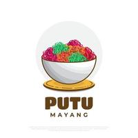 putu mayang, comida o merienda tradicional indonesia vector