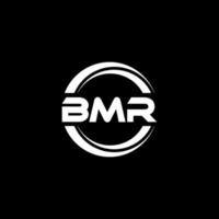 BMR letter logo design in illustration. Vector logo, calligraphy designs for logo, Poster, Invitation, etc.