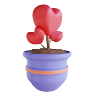 ilustração 3D vaso de amor png