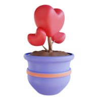 vase d'amour illustration 3d png