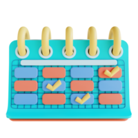 3d illustration kalender och checklista png