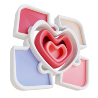 3d illustrazione amore puzzle png