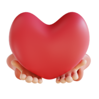 3d illustration main donnant l'amour png