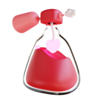 perfume de amor de ilustração 3d png