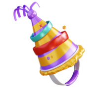 chapéu de aniversário de ilustração 3d png