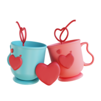 3d illustrazione amore bevanda png