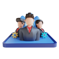 3D illustration team management png