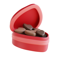 3D illustration love chocolate png