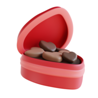 3d ilustración amor chocolate png