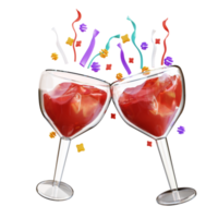 3d illustration two drinking glasses png