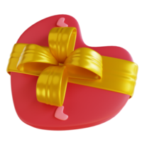 caja de regalo de amor de ilustración 3d png