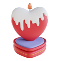 3d illustration love candle png