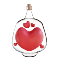 3D illustration love bottle png