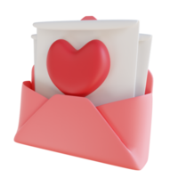 3d illustrazione amore lettera png