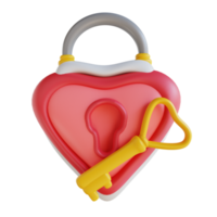 3d illustrazione amore lucchetto png