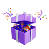 3d illustration gift box new year png