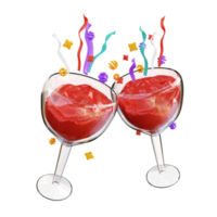 3d illustration two drinking glasses png