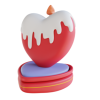 3d illustration love candle png