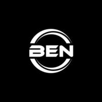 BEN letter logo design in illustration. Vector logo, calligraphy designs for logo, Poster, Invitation, etc.