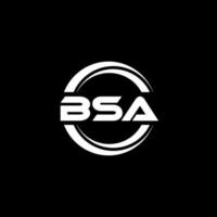 BSA letter logo design in illustration. Vector logo, calligraphy designs for logo, Poster, Invitation, etc.