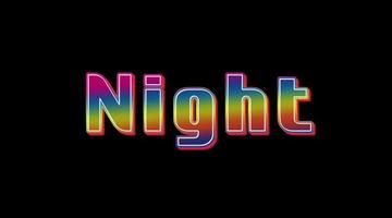 Typography Text Effect - Night Word Slogan Editable. Effects Can be applied in the Graphic Styles Panel. vector