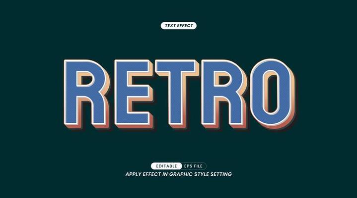 Editable Text Effects - Retro Word Slogan with Background