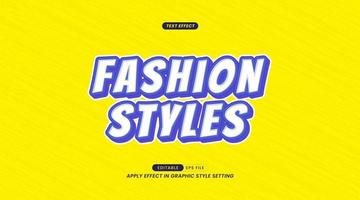 Editable Text Effects - Fashion Slogan Styles with Background vector