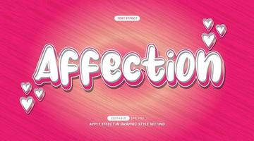 Editable Text Effect - Affection Slogan with Background vector