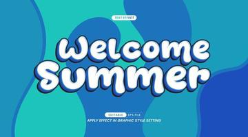 Editable Text Effects - Welcome Summer Slogan with Background vector