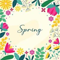 Spring Floral Border Background vector