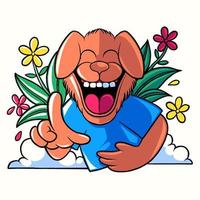 laughing dog cartoon vector