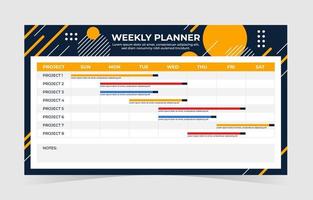 Weekly Timeline Calendar Template vector