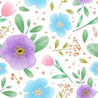 Floral Watercolor Seamless Pattern Background vector