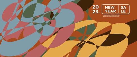 plantilla de diseño de venta de año nuevo 2023 con abstracto colorido geométrico fluido vector
