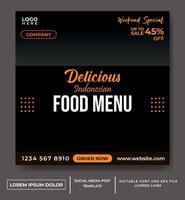 food and drink themed social media post template vector