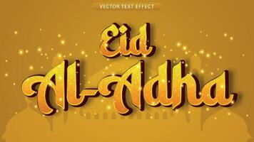 archivo vectorial de eid al adha de texto 3d vector