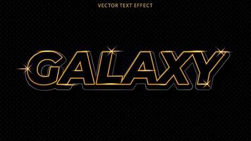 archivo de vector de galaxia de texto 3d de lujo