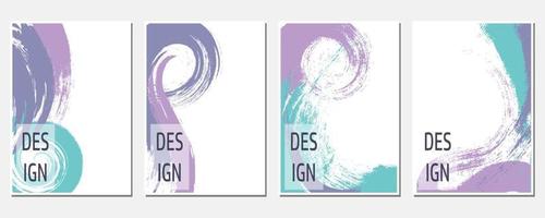 conjunto de carteles grunge con pinceladas de color pastel. diseño para portadas, libros, texto, vector