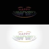 Neon happy new year design with happy sign vector