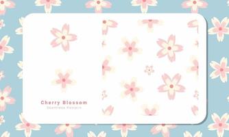 Cherry Blossom Seamless Pattern Vector Design