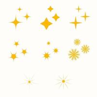 Set of sparkling star icon vector design