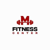 M Initial Fitness Center Logotype template vector, Fitness Gym logo vector
