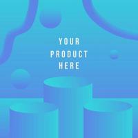 blue gradient background podium for product presentation 3d render 3d illustration vector