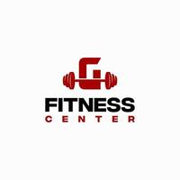 g vector de plantilla de logotipo de centro de fitness inicial, logotipo de gimnasio de fitness