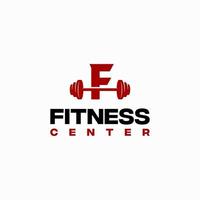 f vector de plantilla de logotipo de centro de fitness inicial, logotipo de gimnasio de fitness
