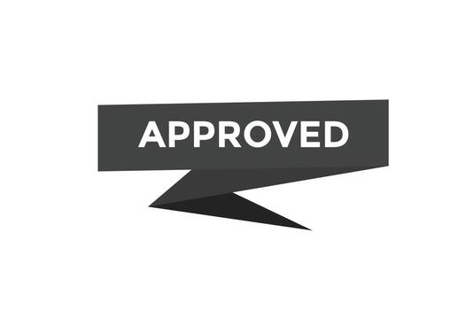 Approved button web banner templates. Vector Illustration