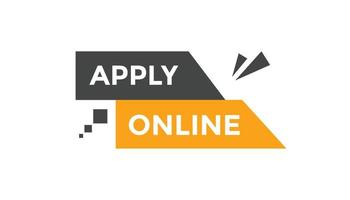 Apply online  button web banner templates. Vector Illustration