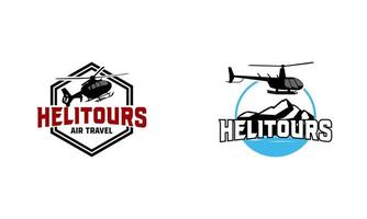 helicóptero logo diseños insignia vector plantilla,