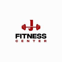 j vector de plantilla de logotipo de centro de fitness inicial, logotipo de gimnasio de fitness