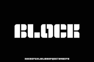 Creative abstract block font vector